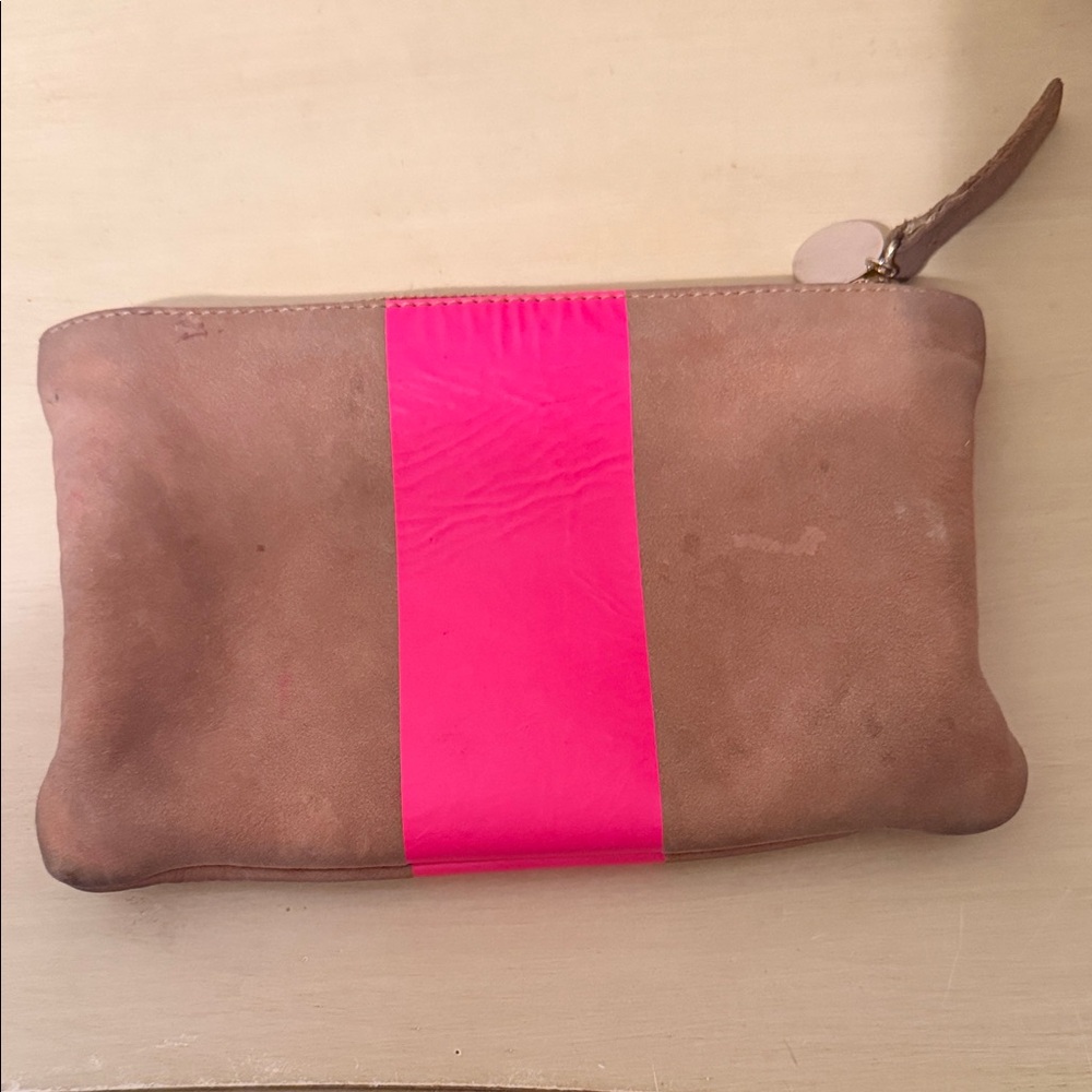 Clare V Tan and Pink Leather Clutch - Picture 2 of 4